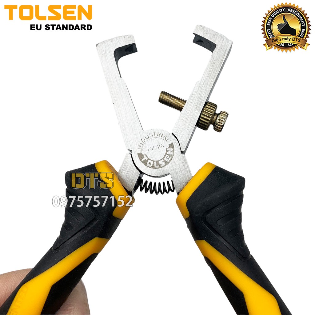 Kìm tuốt dây điện công nghiệp TOLSEN 6 inch/ 160mm thép CR-V cao cấp siêu bền, dễ sử dụng – Tiêu chuẩn xuất khẩu Châu Âu