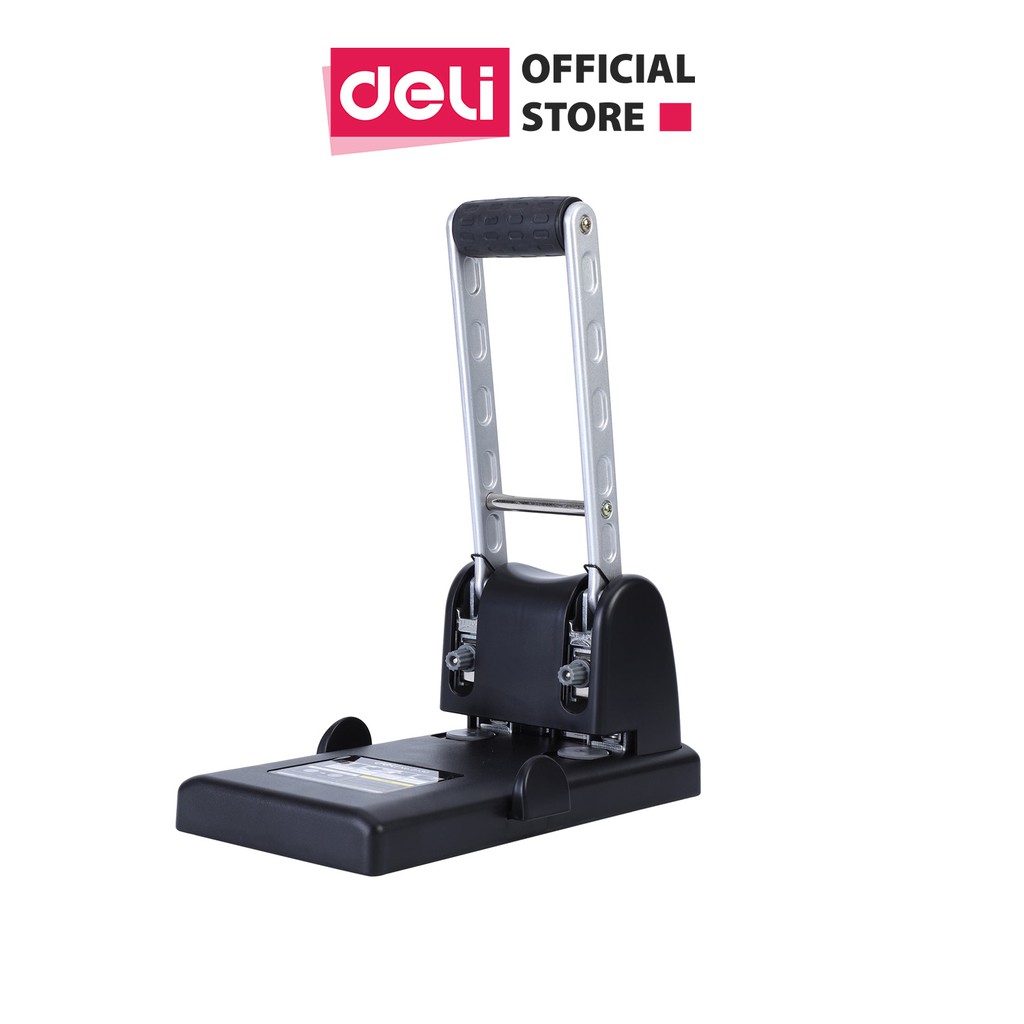 [LIFEMC02BPABAU -10% đơn 250K] Máy đục lỗ đại 100 tờ Deli, Đen, ghi xám - 1 cái E0130