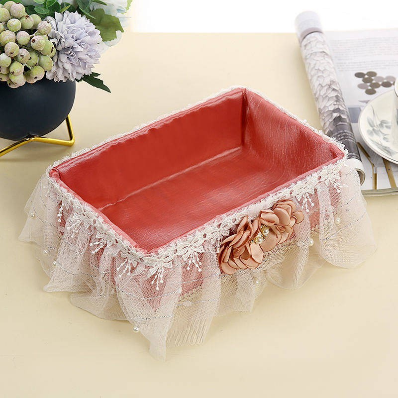 Cosmetics Storage Box Fabric Rattan Storage Basket Desktop Remote Storage Sundries Basket Key Basket