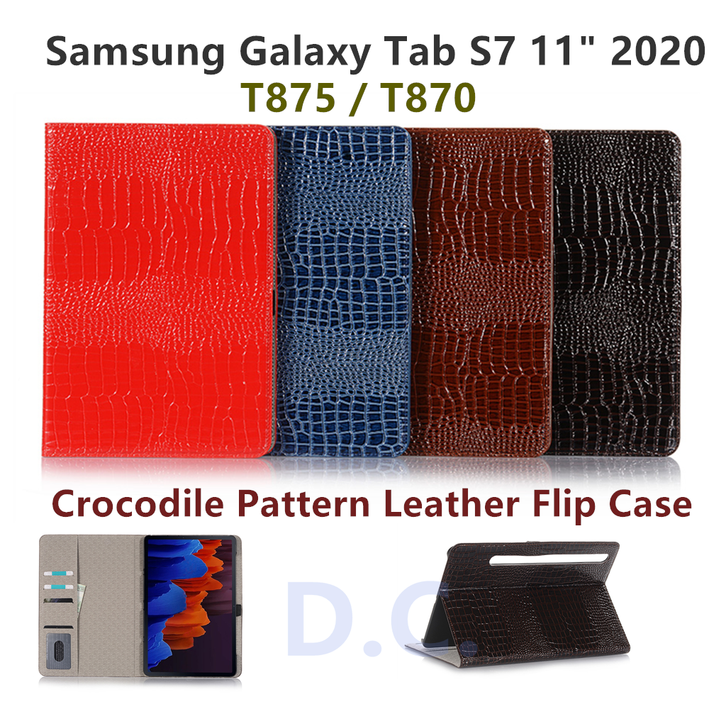 Bao Da Máy Tính Bảng Nắp Lật Tự Động Bật / Tắt Màn Hình Kèm Ngăn Đựng Bút Cho Samsung Tab S7 11 "t875 T870 2020 Giá Đỡ