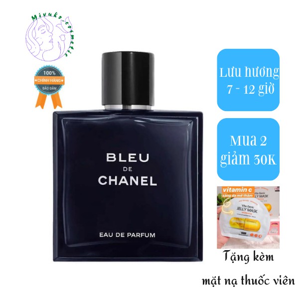 Nước hoa Bleu de Chanel Eau De Parfum, nước hoa lưu hương nam tính sang trọng