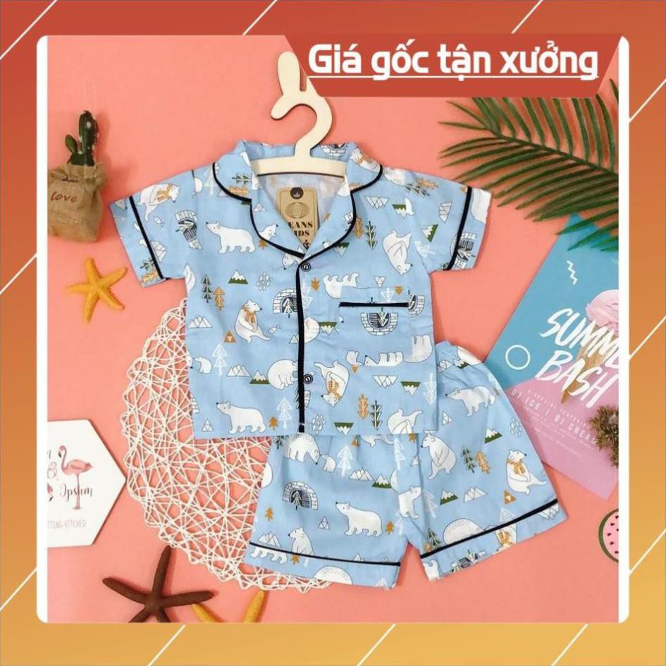 Quần áo trẻ em,đồ bộ em bé - Pijama thô lụa viền ren in hình cho bé gái từ 8 đến 18kg