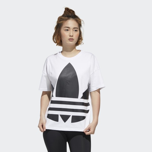 ADIDAS CHÍNH HÃNG - Áo phông biglogo nữ trắng Adidas GJ1009 - Biglogo Adidas Oversize
