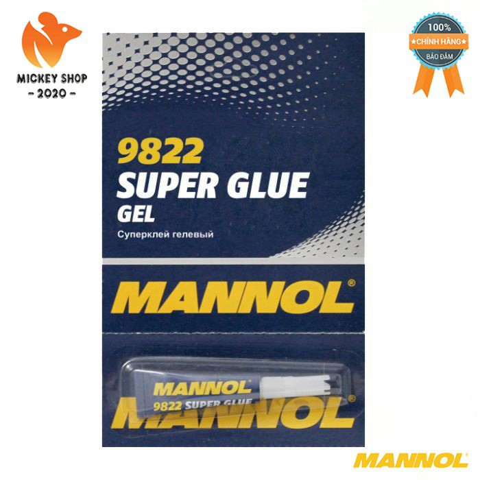 [Pro] Combo 2 Tuýp Gel Dán Đa Năng Khô Nhanh MANNOL 9822 – 3g/ tuýp GEL Super Glue, Hàng Đức Chính Hãng – Mickey2020shop