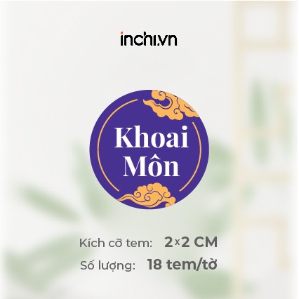 Tem Decal Bánh Trung Thu Cao Cấp Có Sẵn Hình Tròn  - 13 Nhân & 1 Nhân Viết Tay Size 18 Tem / Tờ Giá Rẻ