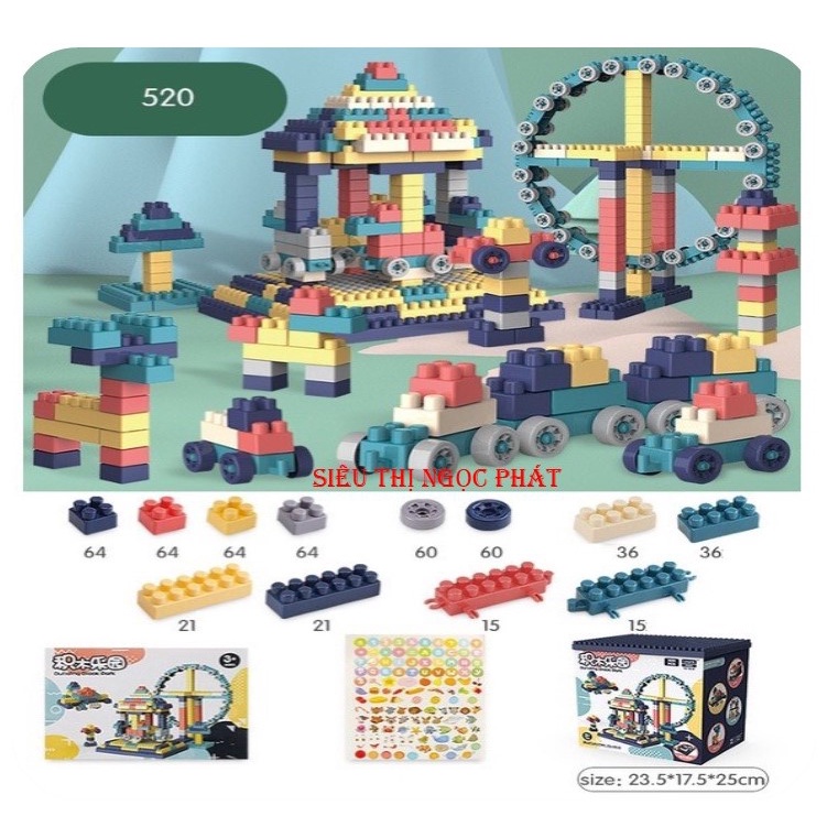 HỘP LEGO 520 CHI TIẾT SÁNG TẠO CÙNG BÉ YÊU_ CÀNG CHƠI CÀNG THÔNG MINH