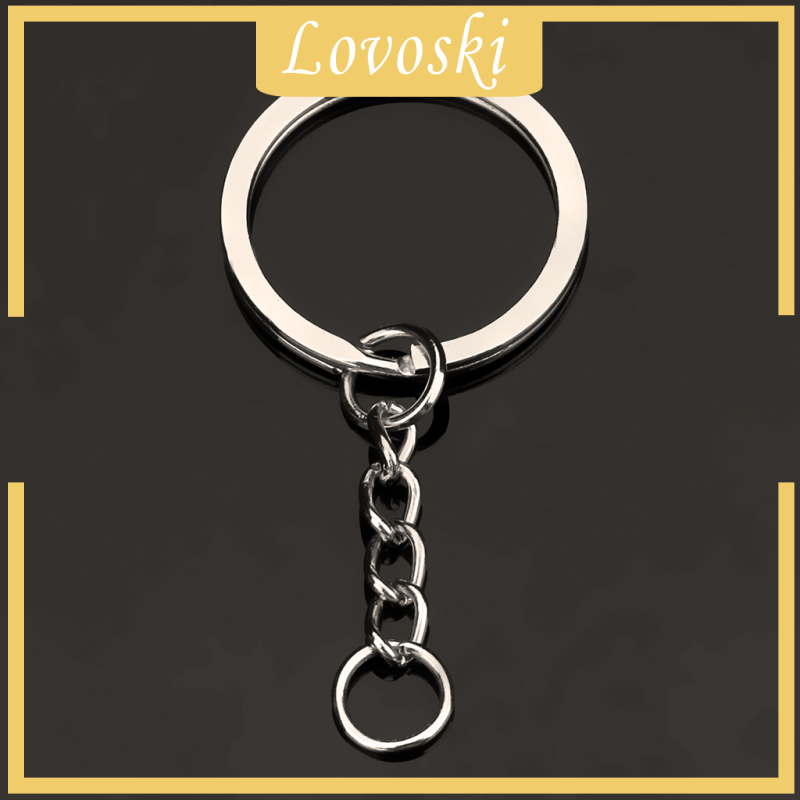 [LOVOSKI]30pcs Metal Split Keychain Rings With Chain 28mm Open Jump Ring DIY Key Ring