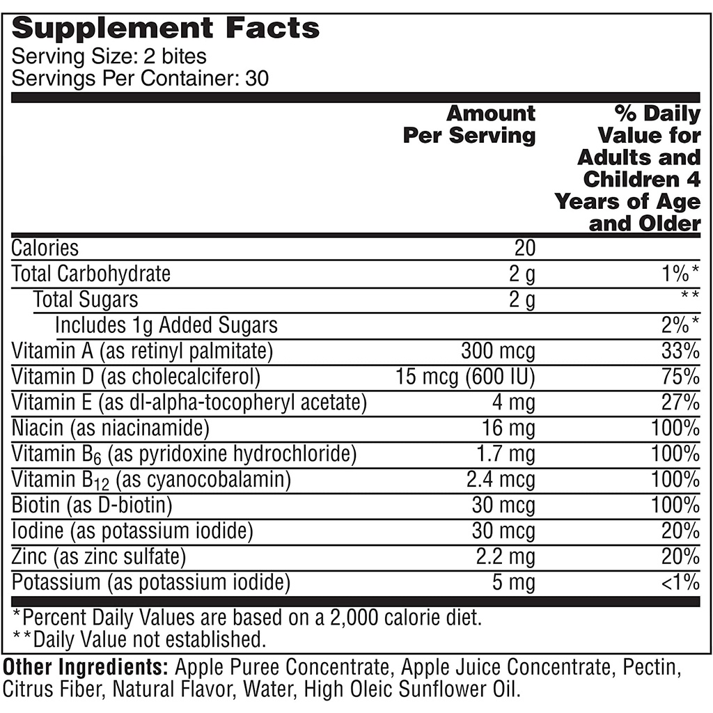 [DATE 04/2022] FLINTSTONE NATURAL FRUIT BITES MULTIVITAMIN KIDS 60 BITES (60 VIÊN)