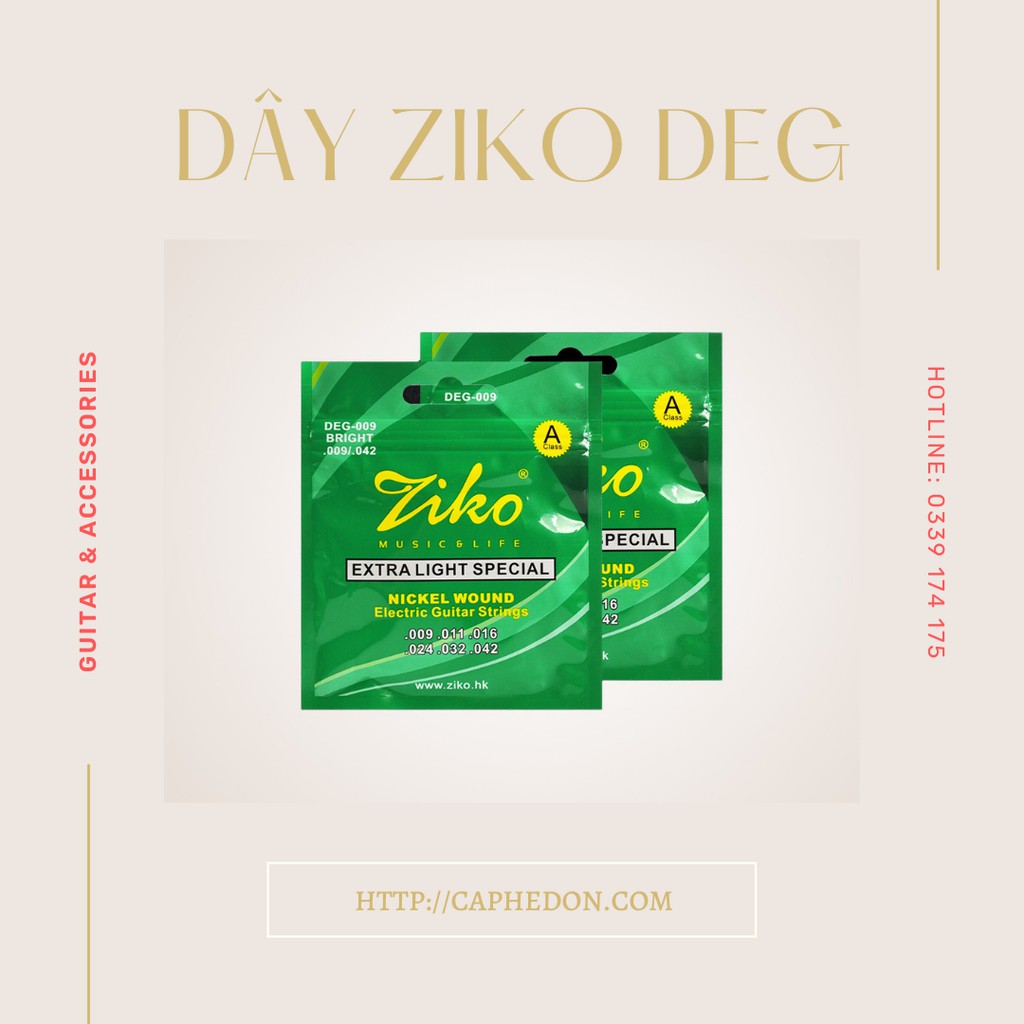 Dây đàn Guitar Điện - ZIKO DEG - 009 - Chất lượng, Bền bỉ/ hạn chế sét rỉ