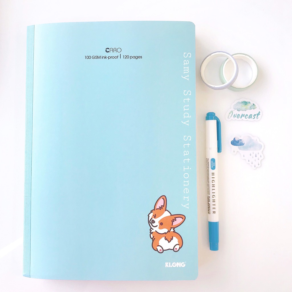 Combo 3 Sổ May Dán Gáy Size B5 Caro 80 Trang &amp; 120 trang KLONG Vở Ghi Chép Học Tập Bullet Journal