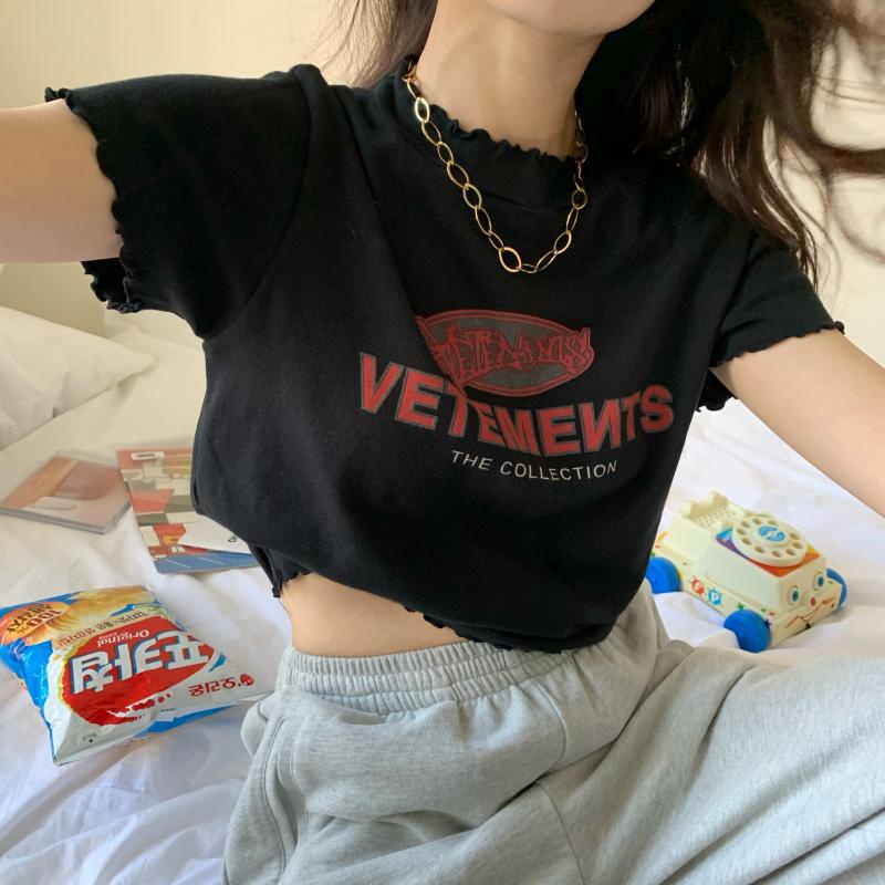 Áo Thun Crop Top Tay Ngắn Dáng Ôm In Họa Tiết Thời Trang Mùa Hè Kiểu Mới Cho Bạn Gái