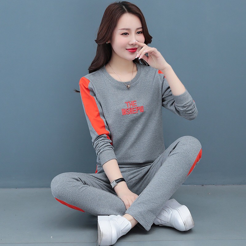 Bộ Nỉ Da Cá (40-62kg) mẫu &quot;THE IN&quot; dành cho phái nữ. Chất vải đẹp, màu sắc bắt mắt