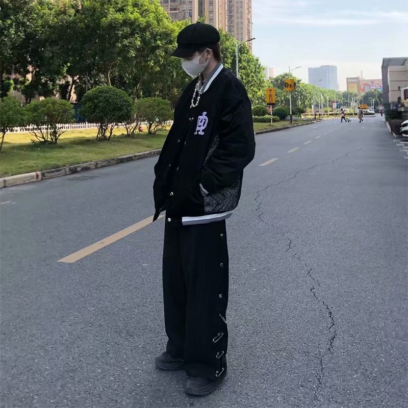 Áo khoác bóng chày nam thêu chữ thời trang cho nam và nữ simple retro bomber dày dặn unisex jacket Couple top coat