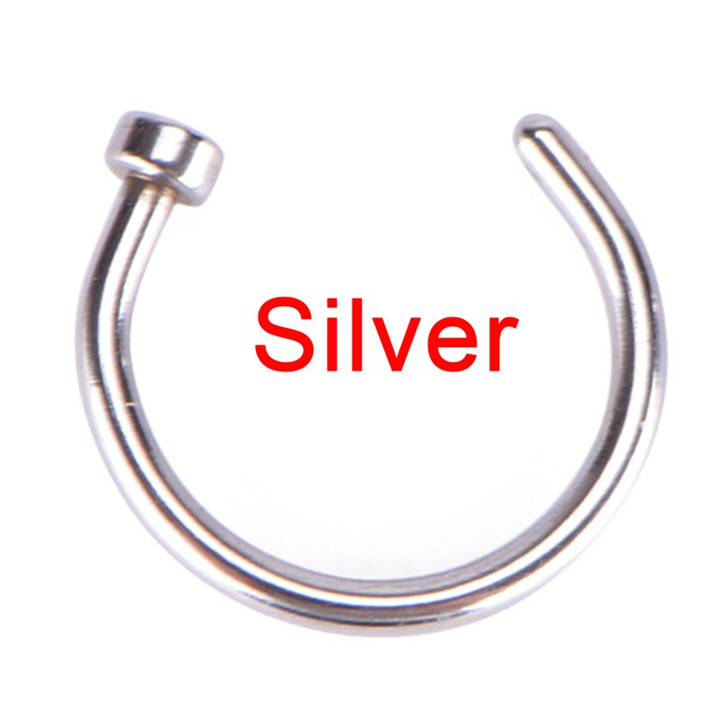 Khuyên mũi thiết kế mỏng hở bằng inox phong cách