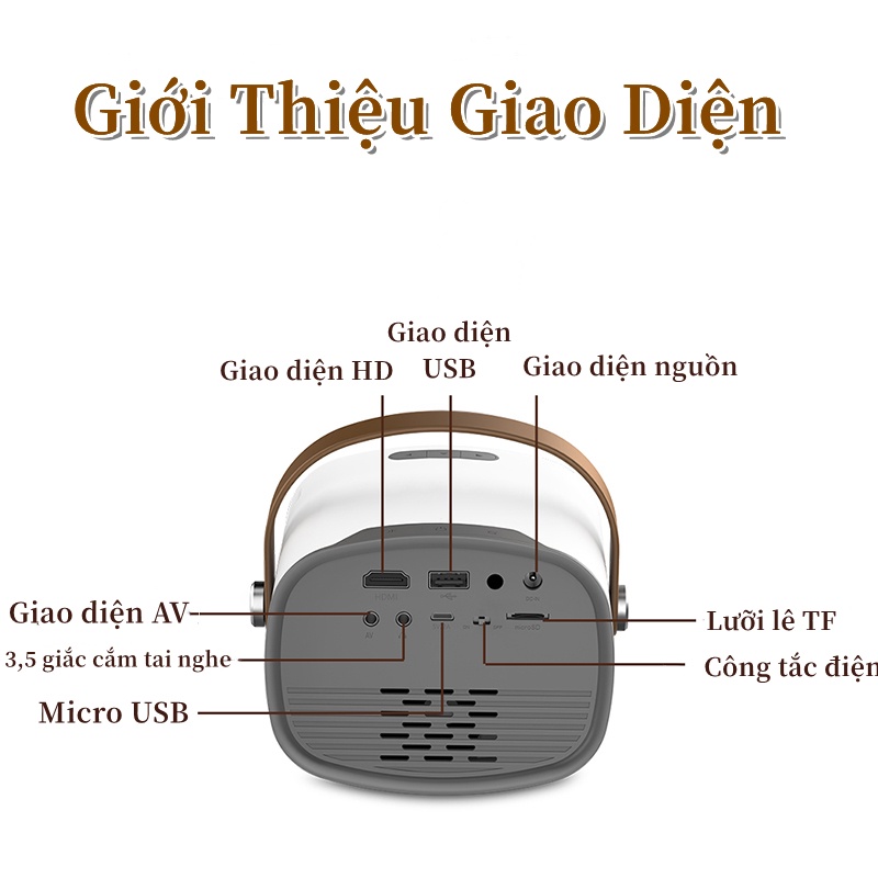 Màn hình chiếu Máy chiếu mini YG230 chất lượng HD hỗ trợ kết nối không dây điện thoại/ipad/máy tính