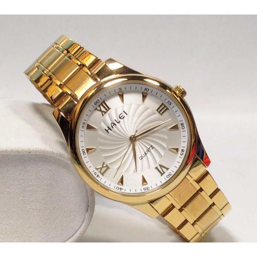 [Mã WTCHFEB giảm 20K ] đồng hồ nữ Halei chống nước dây vàng sang trọng
