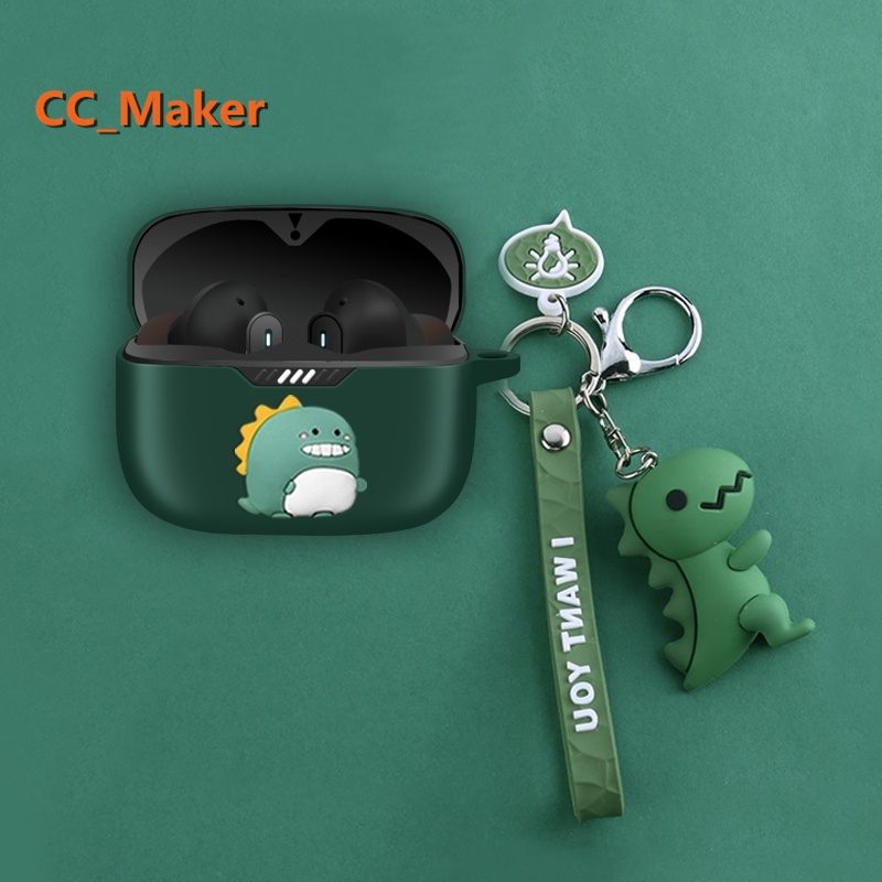 JBL T230NC TWS Case Cartoon Dinosaur Keychain Pendant JBL T230 Silicone Soft Shell Protective Case Creative Astronaut Cute Snoopy Coffee Bear Pendant JBL T130NC Headphone Case Protective Cover Shockproof Shell Protective Cover JBL T130 Cover