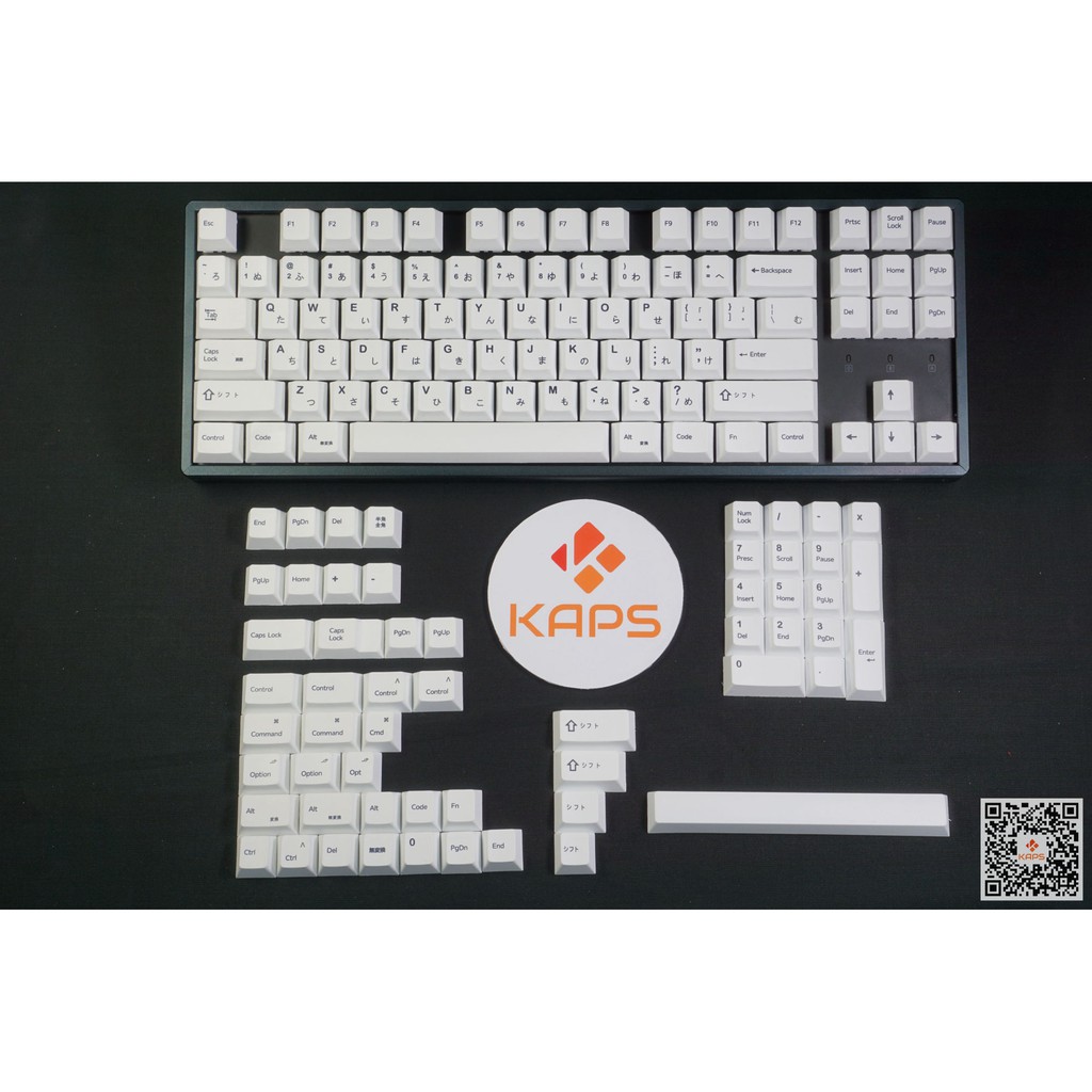 Keycap Minimalism Japan Snow - Layout Mac - CHERRY - PBT - Dyesub - 143 nút cho bàn phím cơ (Filco, Leopold, IKBC, Edra)