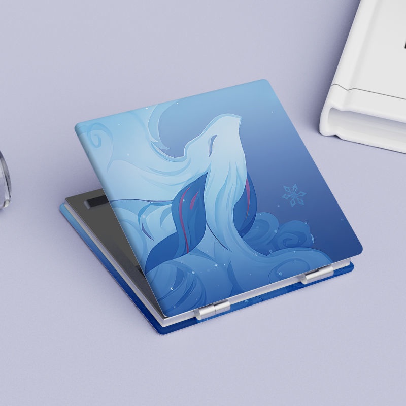 Gương Trang Điểm Phóng Đại Bỏ Túi Hình Vuông Họa Tiết Tranh Vanity Trừu Tượng