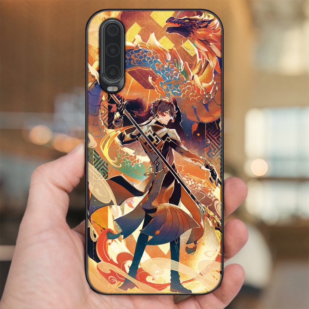 Ốp lưng Huawei P30 viền đen in hình Zhongli Genshin Impact
