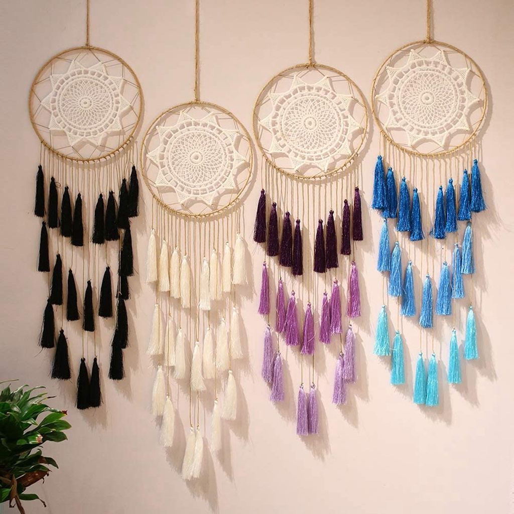 YIYU Dream Catcher trang trí lông vũ nhiều màu sắc tùy chọn phong cách bohemian dành cho trang trí nhà cửa