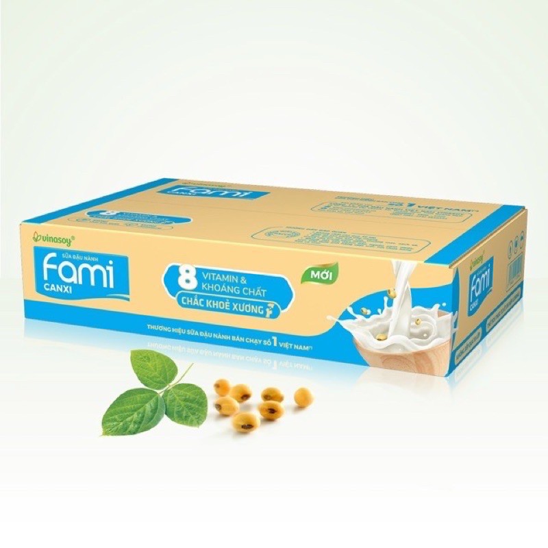 Thùng 36 Hộp Sữa đậu nành Fami Canxi (200ml/Hộp)