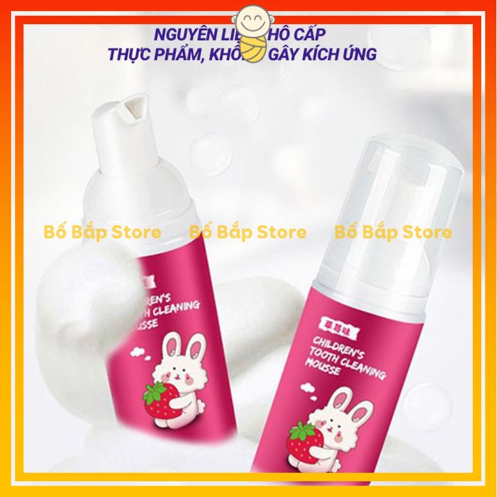 Kem Đánh Răng MOUSSE ⚡Nuốt Được⚡ Dạng Bọt Hương Thơm Dịu Giúp Bé Thích Đánh Răng Hơn