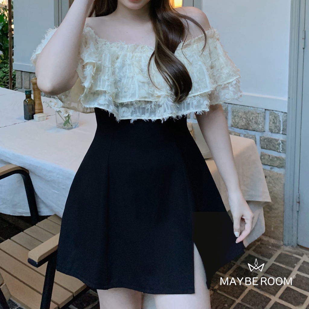 Váy suông xoè xẻ trễ vai Angela Mayberoom