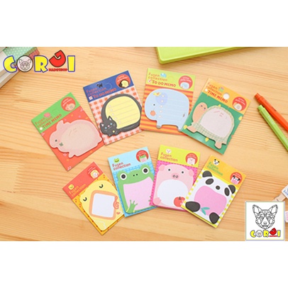 Combo 10 note chữ nhật, note các loại dễ thương nhiều mẫu khác nhau