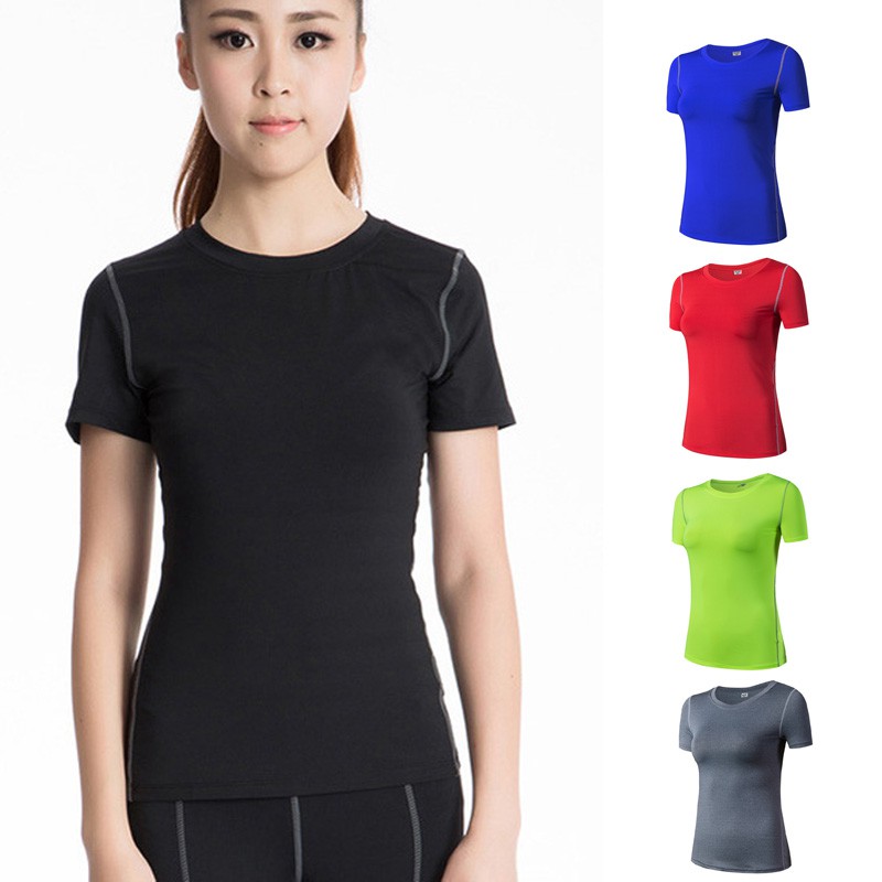 Women's Short Sleeve Yoga Tops Fitness Workout T Shirt