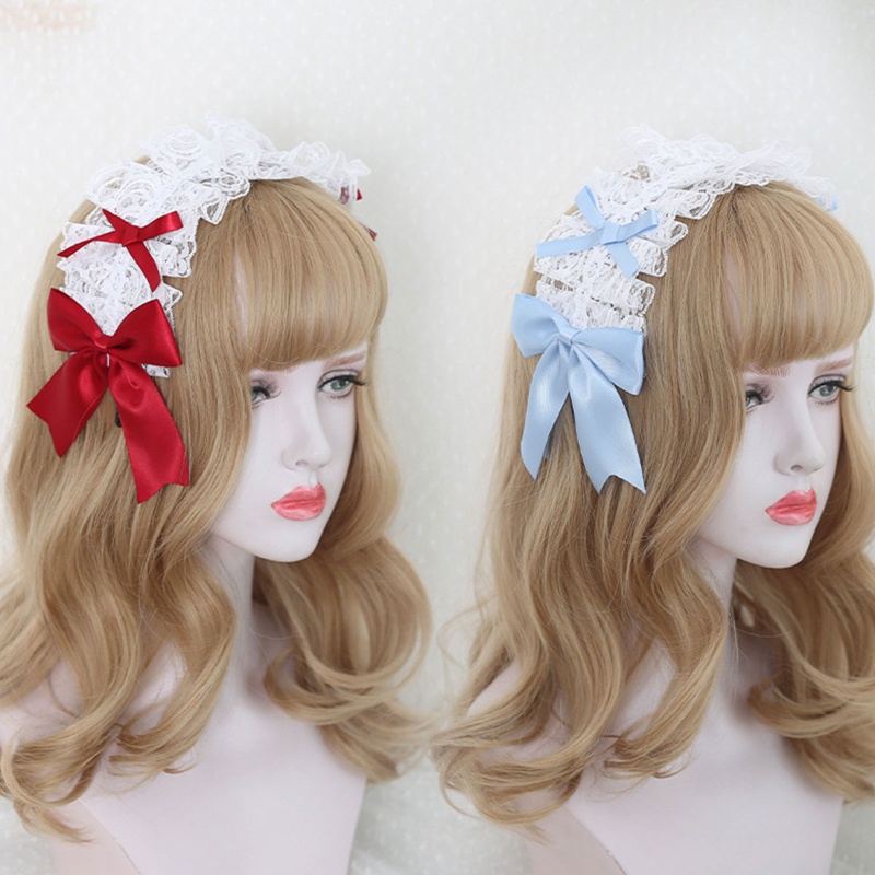 Băng Đô Ren Xếp Ly Thanh Lịch Phong Cách Lolita Cho Nữ