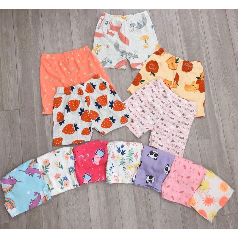 (hàng loại 1 ) combo 10 chiếc quần đùi chục cotton bozip cho bé trai bé gái