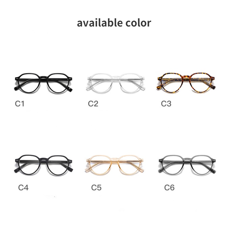 Mắt Kính Gọng Oval Kim Loại Chống Ánh Sáng Xanh Thời Trang Hàn Quốc
