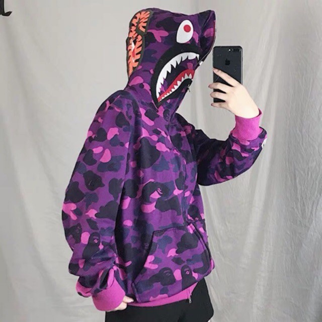 VN┋☾(Order + Ảnh Thật) Áo Hoodie Zip Bape Shark Ulzzang UNISEX