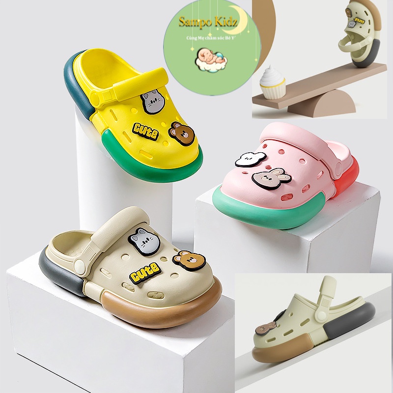 Dép Cheerful Mario  BF-7702U  Quai Ngang Chống Trượt Họa Tiết Hoạt Hình Kiểu Cổ Điển Cho Bé _  Mẫu 3