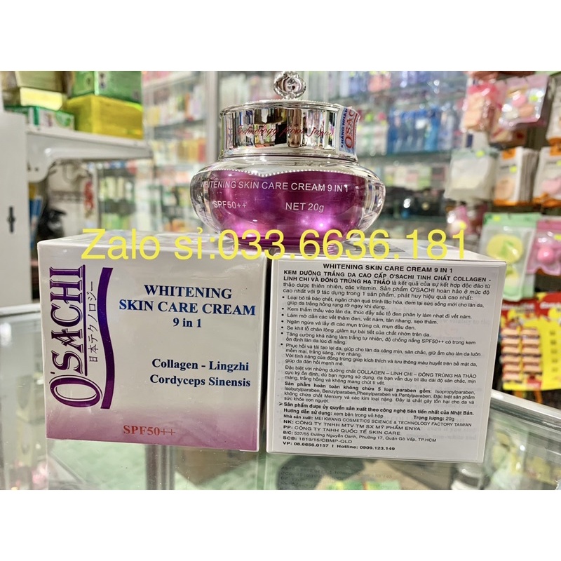 {cam kết chính hãng 100%} kem OSACHI WHITENING SKIN CARE CREAM 9 in 1 dưỡng trắng da cao cấp hủ 20G