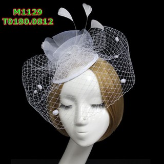 Mũ lông lưới - cô dâu - thời trangTH