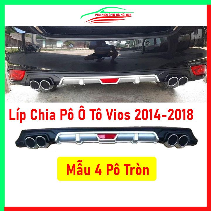 Lippo, líp chia pô ô tô Vios 2014-2018 Mẫu 4 Pô Tròn chuẩn form xe thể thao