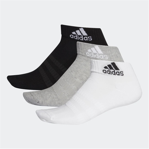 Tất Adidas bộ 3 đôi đệm cổ chân - Xám/Trắng/Đen