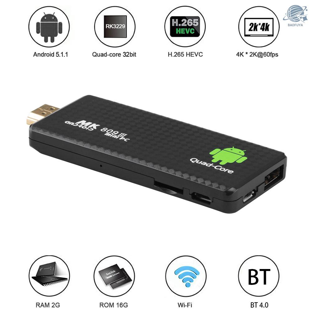 Thiết Bị Phát Wifi Thông Minh Mk809 Iii Android 7.1 Tv Dongle Rk3229 Quad Core 2g / 16g Uhd 4k Hd 3d Mini Pc Airplay Miracast Dlna H.265