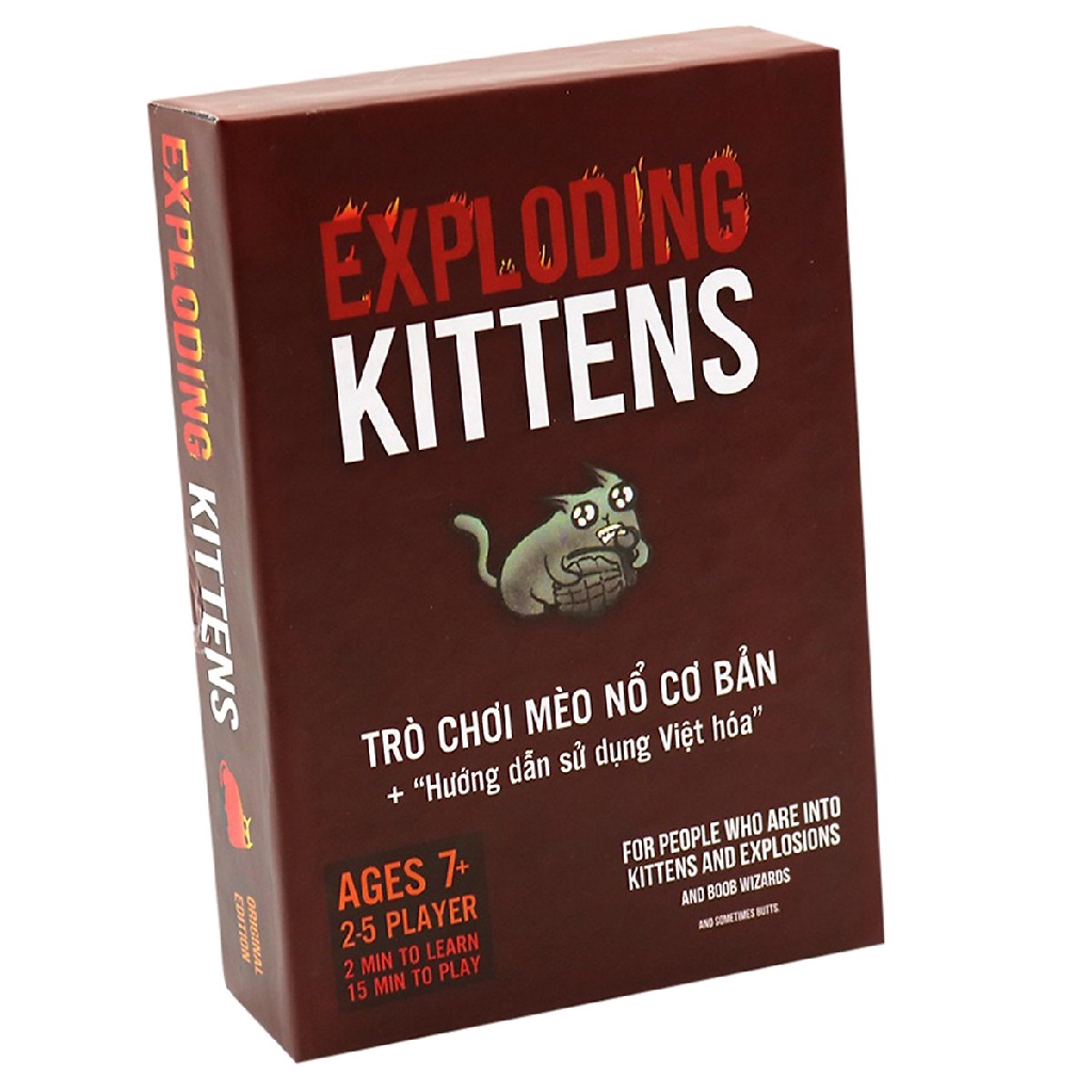 [Tặng Uno] - Bài mèo Exploding Kittens - Mèo Nổ Đỏ Cơ Bản