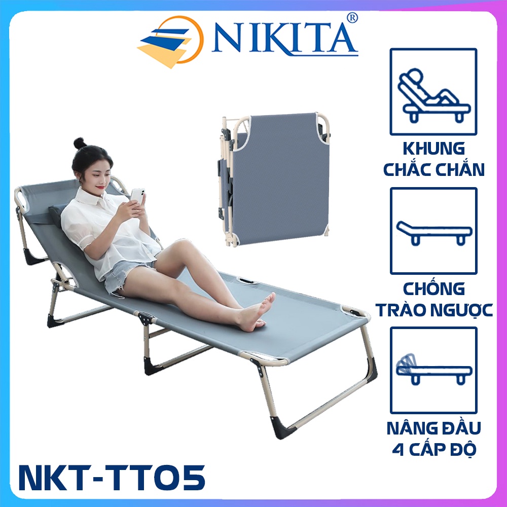 Giường xếp văn phòng - Nhiều OPTION lựa chọn giường thường, giường kèm chiếu, hoặc giường kèm đệm - Chính hãng NIKITA