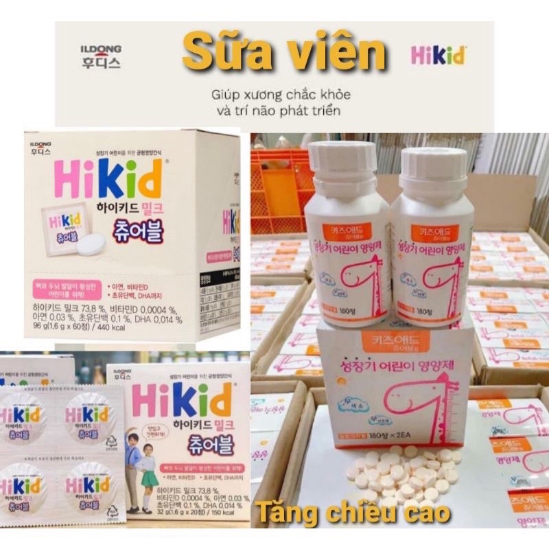 Sữa Hikid Dạng Kẹo Hộp 20 viên - Hộp 60 viên