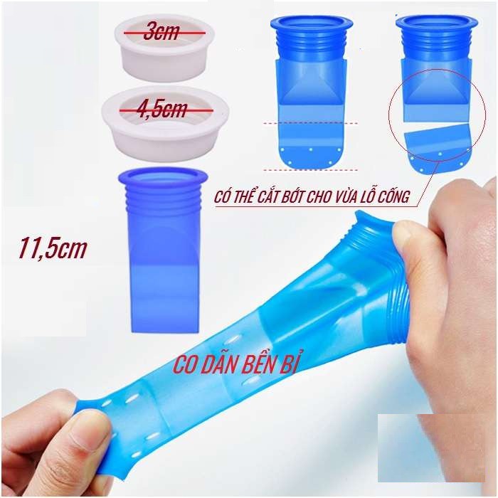 combo 2 Bộ van Silicone ngăn mùi hôi thối cống, hố Ga thoát sàn -  bồn lavabo - bồn rửa bát