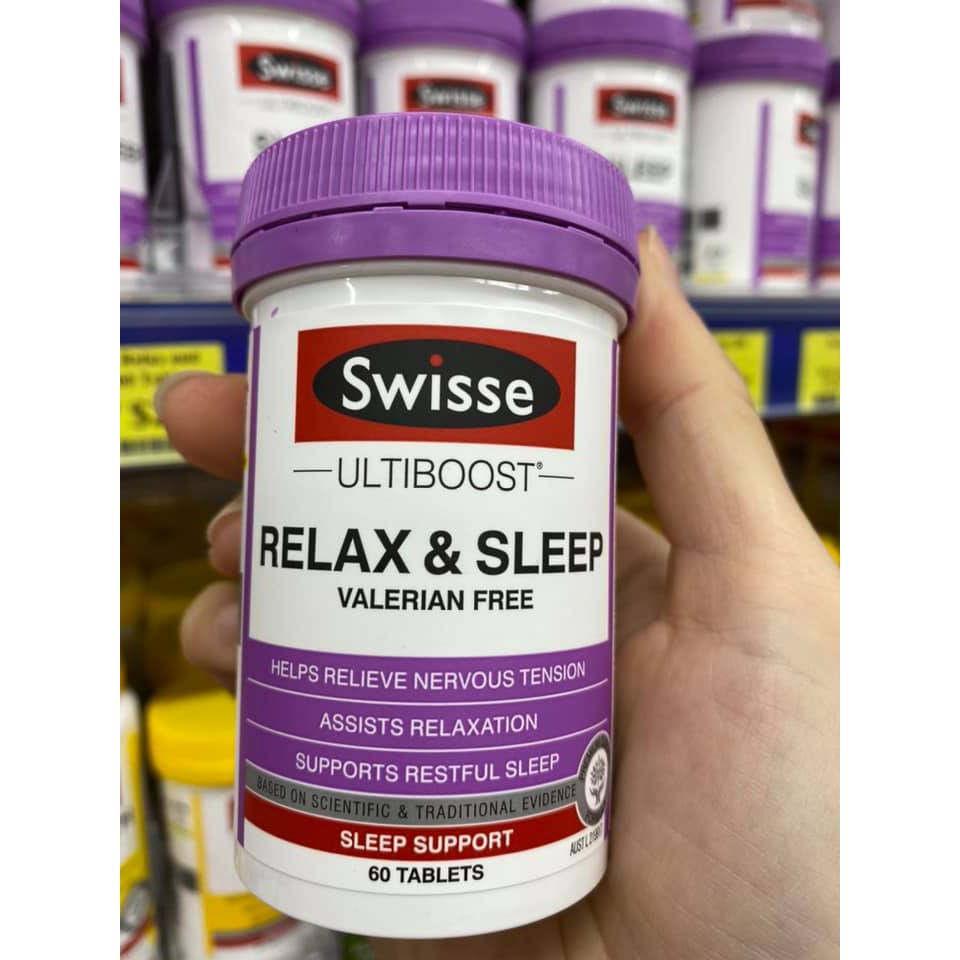 Swisse Relax & Sleep giảm căng thẳng thần kinh, bồn chồn, hỗ trợ giấc ngủ tự nhiên.