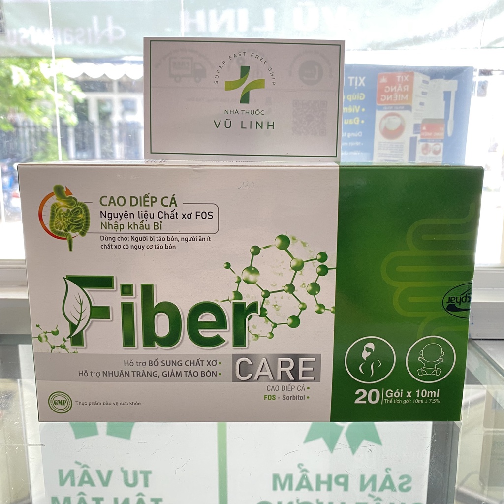 (CHÍNH HÃNG) Fiber Care Hộp 20 gói bổ sung chất xơ giúp nhuận tràng, giảm táo bón, phù hợp cho cả người lớn và trẻ em