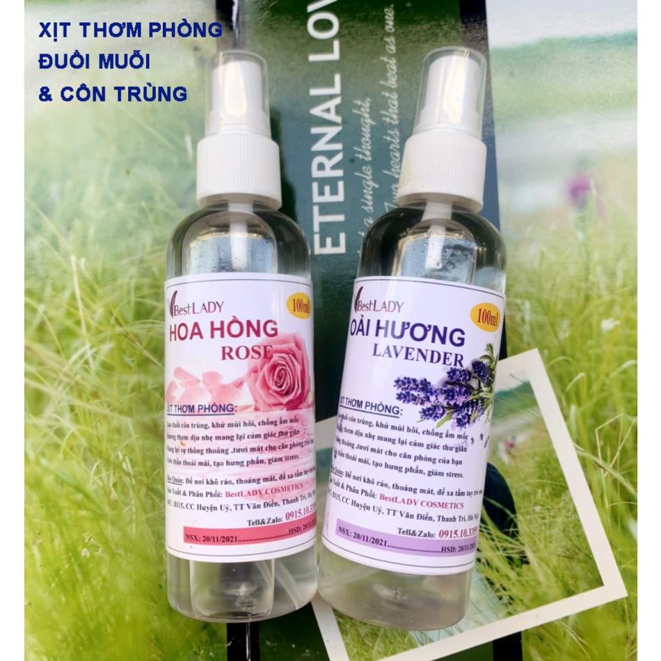 Nước Xịt thơm phòng BestLADY 100ml : Hương Sả chanh, Quế, Hoa Hồng, Hoa Ly, Coco chanel, Laevenser, Ngọc lan tây..