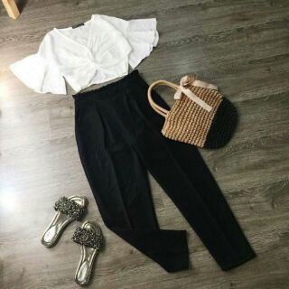 Set áo croptop quần baggy