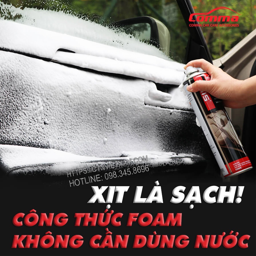 Chai Xịt Vệ Sinh Nội Thất Ô Tô, Vệ Sinh Ghế Da Ô Tô Multi Foam Làm Sạch Diệt Khuẩn Khử Mùi Khó Chịu Bên Trong Xe Ô Tô