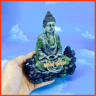 Tượng Phật rêu trang trí tiểu cảnh bể cá, chậu cây, hòn non bộ, sân vườn